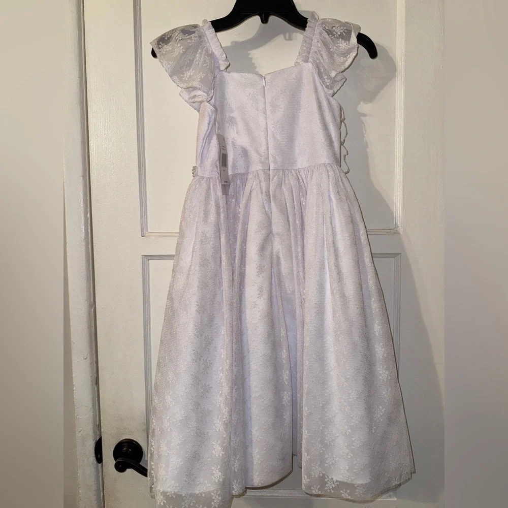 NEW Baptism Flower Girl First Communion Formal Girls White Dress Sz 7 $118